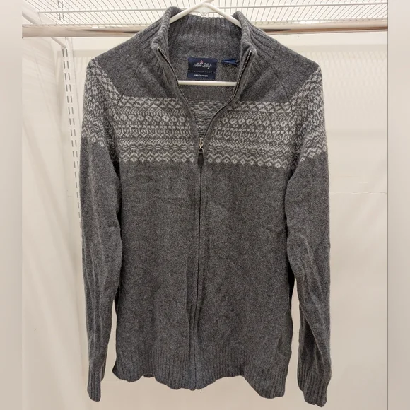 Allen Solly Gray Full Zip Cashmere Sweater - Picture 2 of 4